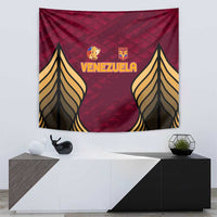 Venezuela football 2024 tapestry with bold “VENEZUELA” logo in deep red and gold wings