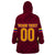 Custom Venezuela Football 2024 Wearable Blanket Hoodie The Red Wine - Wonder Print Shop