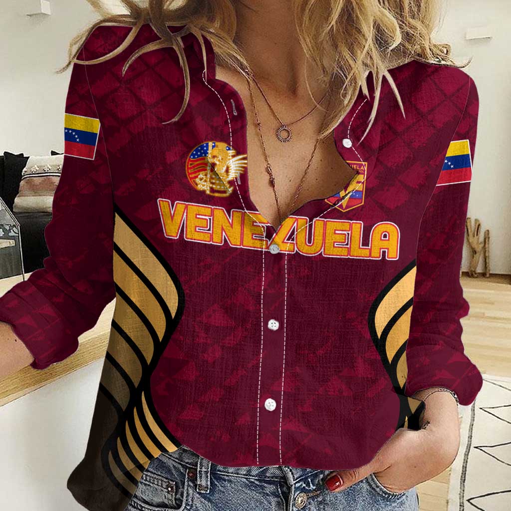 Venezuela Football 2024 Women Casual Shirt The Red Wine