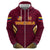 Custom Venezuela Football 2024 Zip Hoodie The Red Wine - Wonder Print Shop