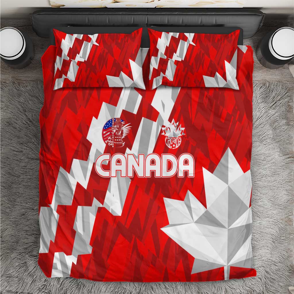 Red and white Canada print duvet cover with two matching pillowcases