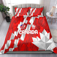Canada-themed red and white duvet cover with two square pillowcases
