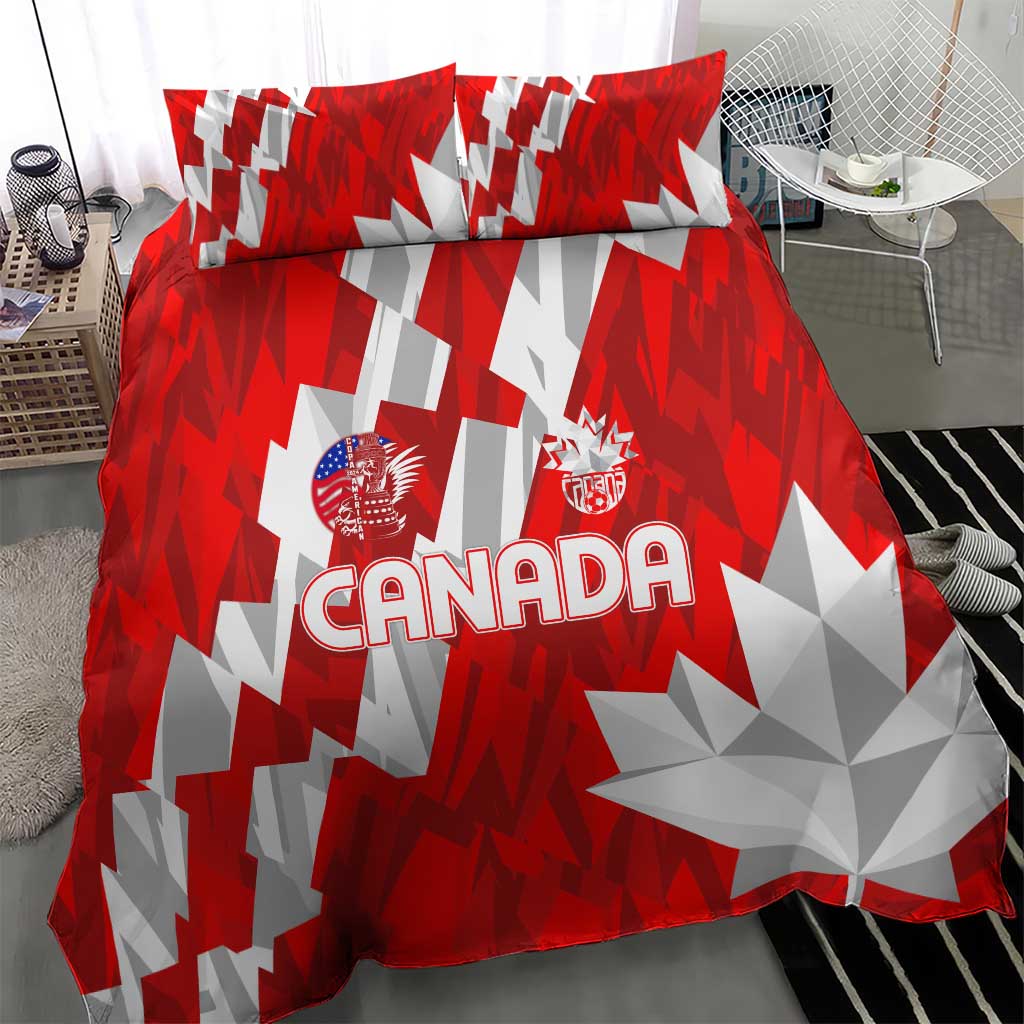 Red and white Canada logo duvet cover with two matching pillowcases