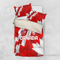Red and white Canada graphic bedding set with duvet cover and two pillowcases