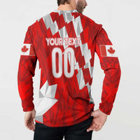 Red and white back view sweatshirt with 'YOUR TEXT' and number '00', long sleeves