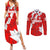 Canada Soccer 2024 Couples Matching Summer Maxi Dress and Long Sleeve Button Shirt Canucks The Reds - Wonder Print Shop