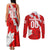 Canada Soccer 2024 Couples Matching Tank Maxi Dress and Long Sleeve Button Shirt Canucks The Reds - Wonder Print Shop