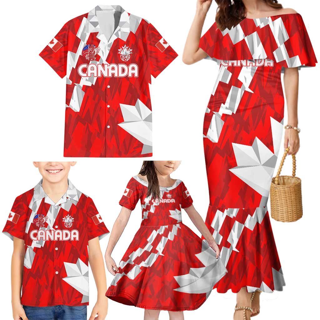 Canada Soccer 2024 Family Matching Mermaid Dress and Hawaiian Shirt Canucks The Reds - Wonder Print Shop