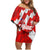 Canada Soccer 2024 Family Matching Off Shoulder Short Dress and Hawaiian Shirt Canucks The Reds - Wonder Print Shop