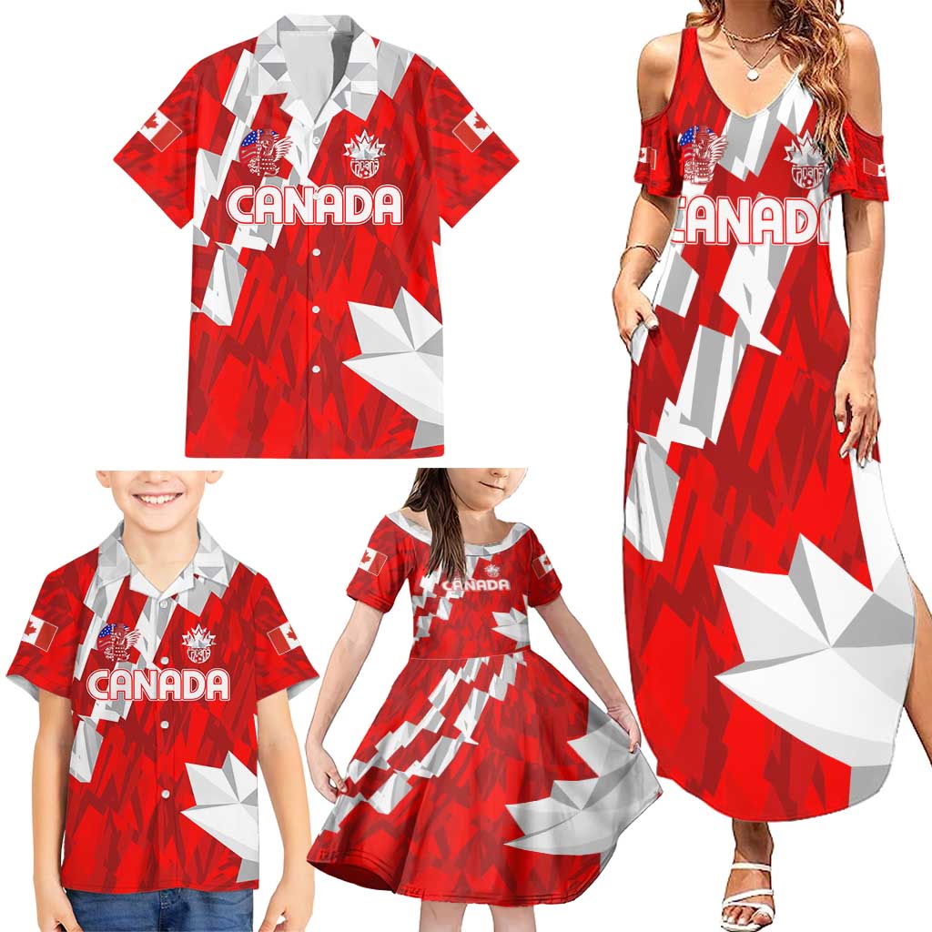 Canada Soccer 2024 Family Matching Summer Maxi Dress and Hawaiian Shirt Canucks The Reds - Wonder Print Shop