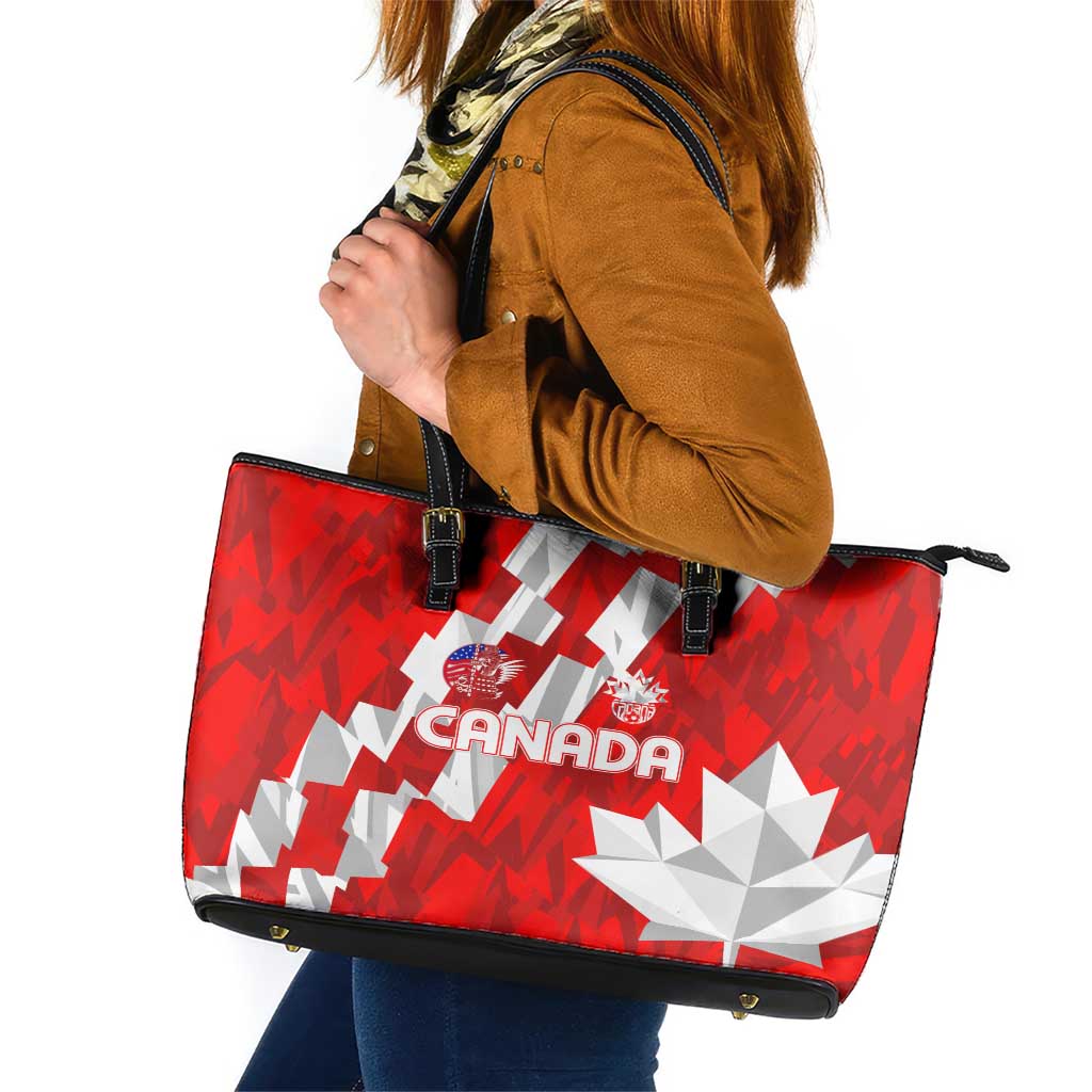 Canada Soccer 2024 Leather Tote Bag Canucks The Reds - Wonder Print Shop