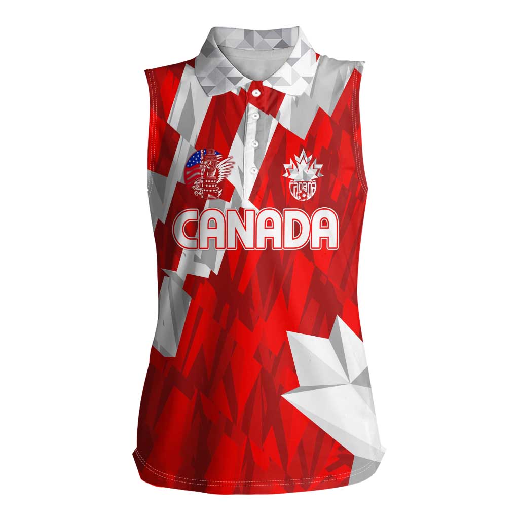 Canada Soccer 2024 Women Sleeveless Polo Shirt Canucks The Reds