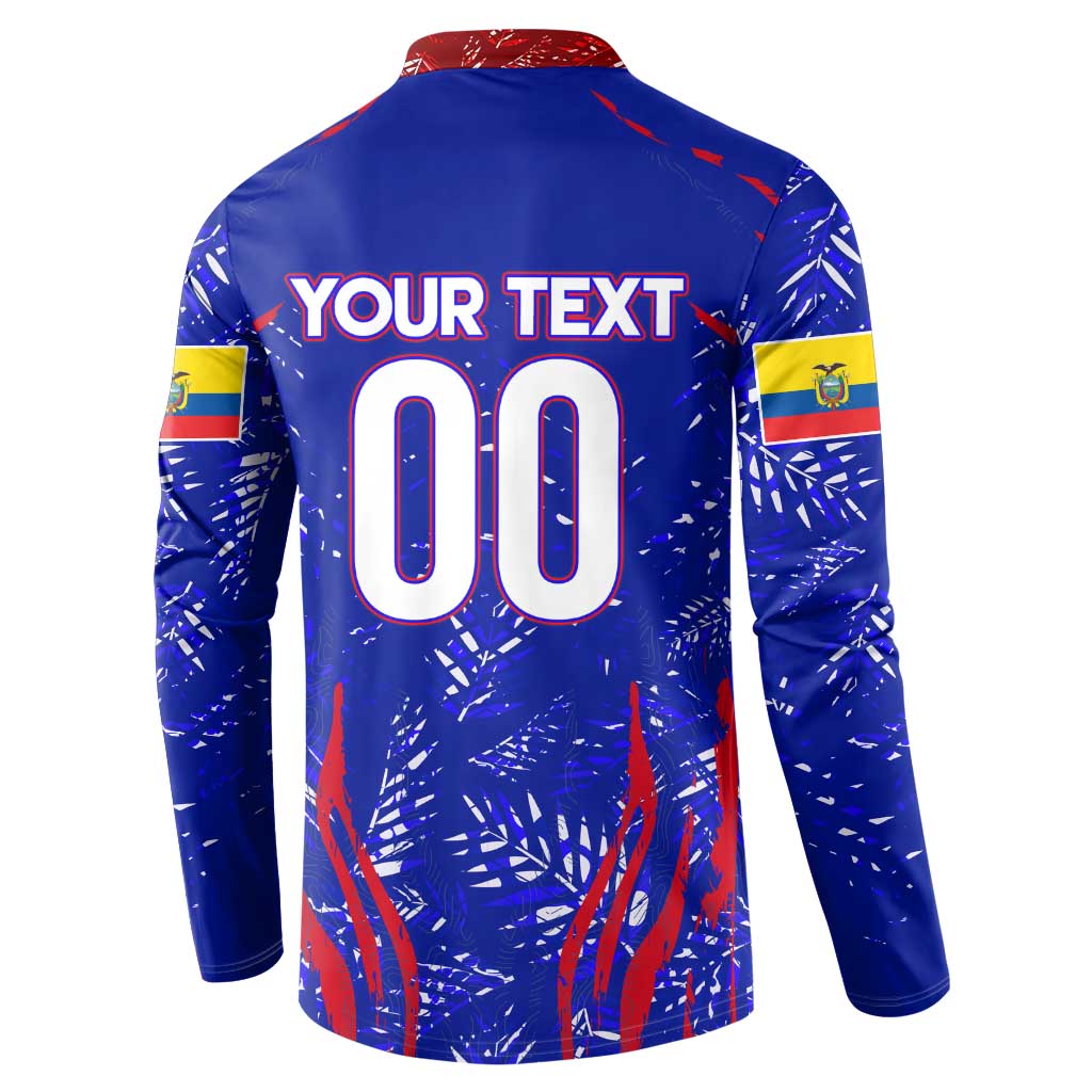 Blue football button sweatshirt back with YOUR TEXT 00 print and crest details