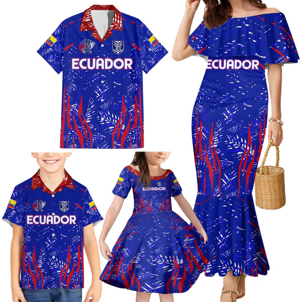 Ecuador Football 2024 Family Matching Mermaid Dress and Hawaiian Shirt La Tricolor - Wonder Print Shop