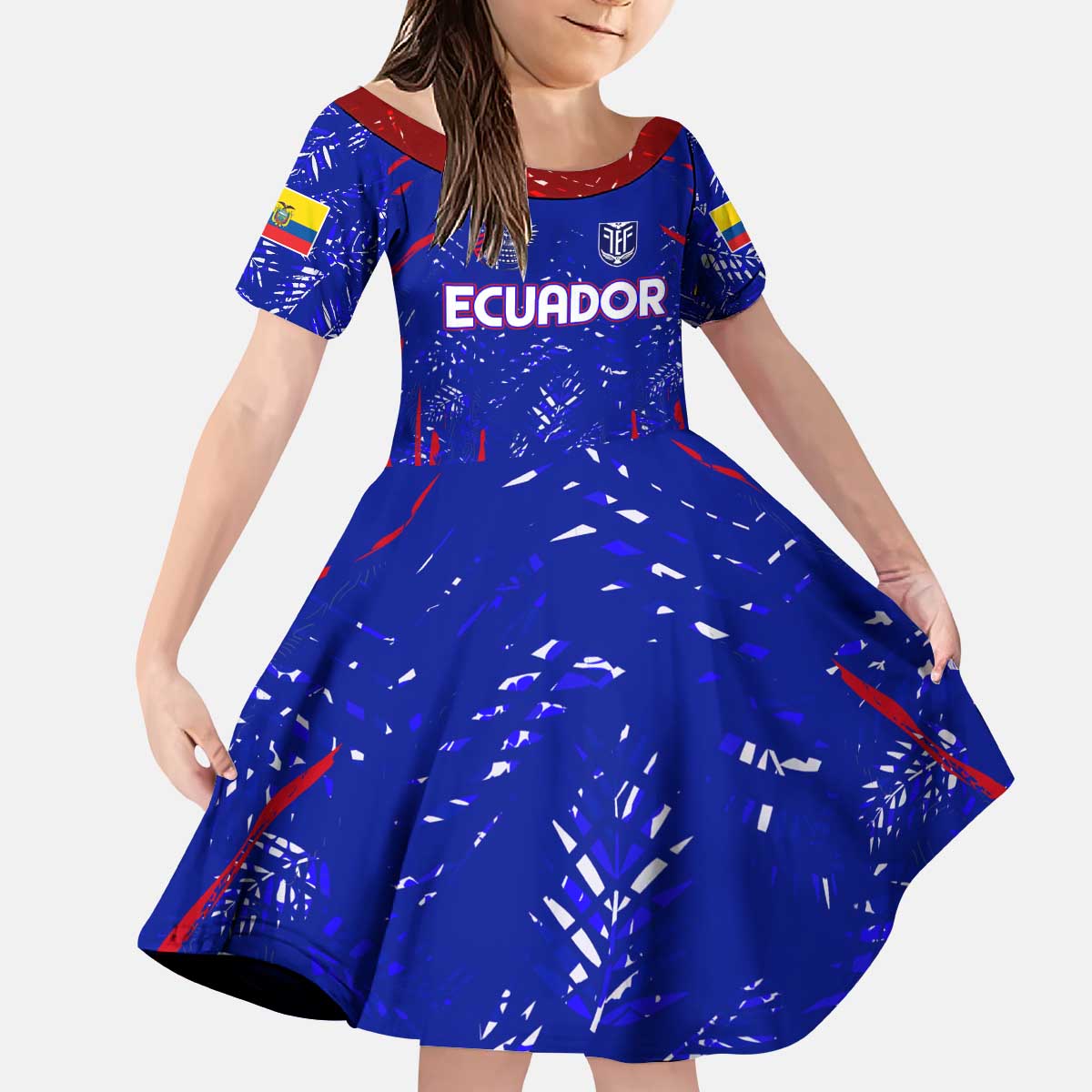 Ecuador Football 2024 Kid Short Sleeve Dress La Tricolor - Wonder Print Shop