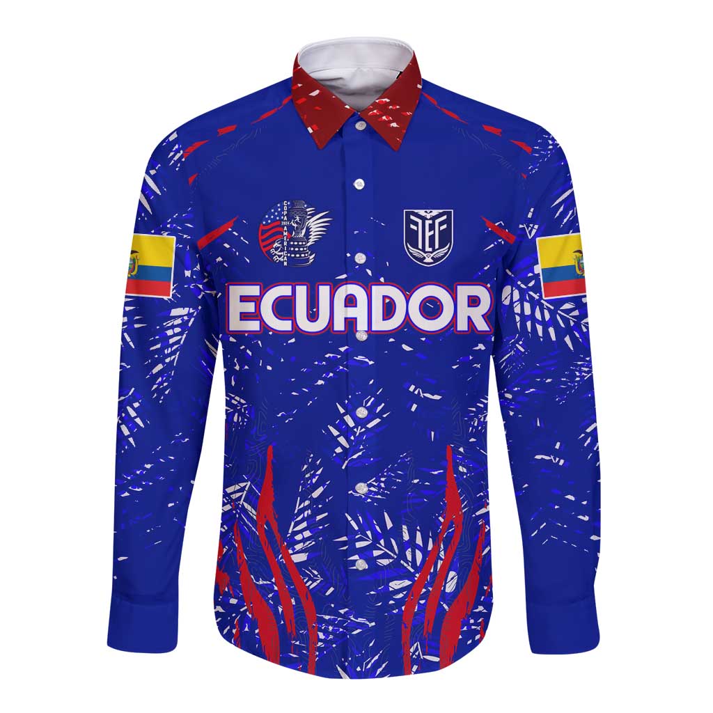 Ecuador Football 2024 Long Sleeve Button Shirt La Tricolor - Wonder Print Shop