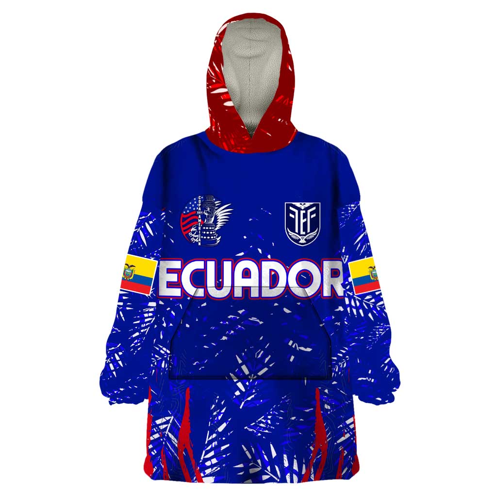 Ecuador Football 2024 Wearable Blanket Hoodie La Tricolor - Wonder Print Shop