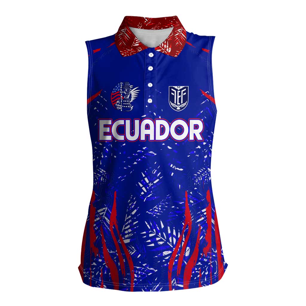 Ecuador Football 2024 Women Sleeveless Polo Shirt La Tricolor - Wonder Print Shop