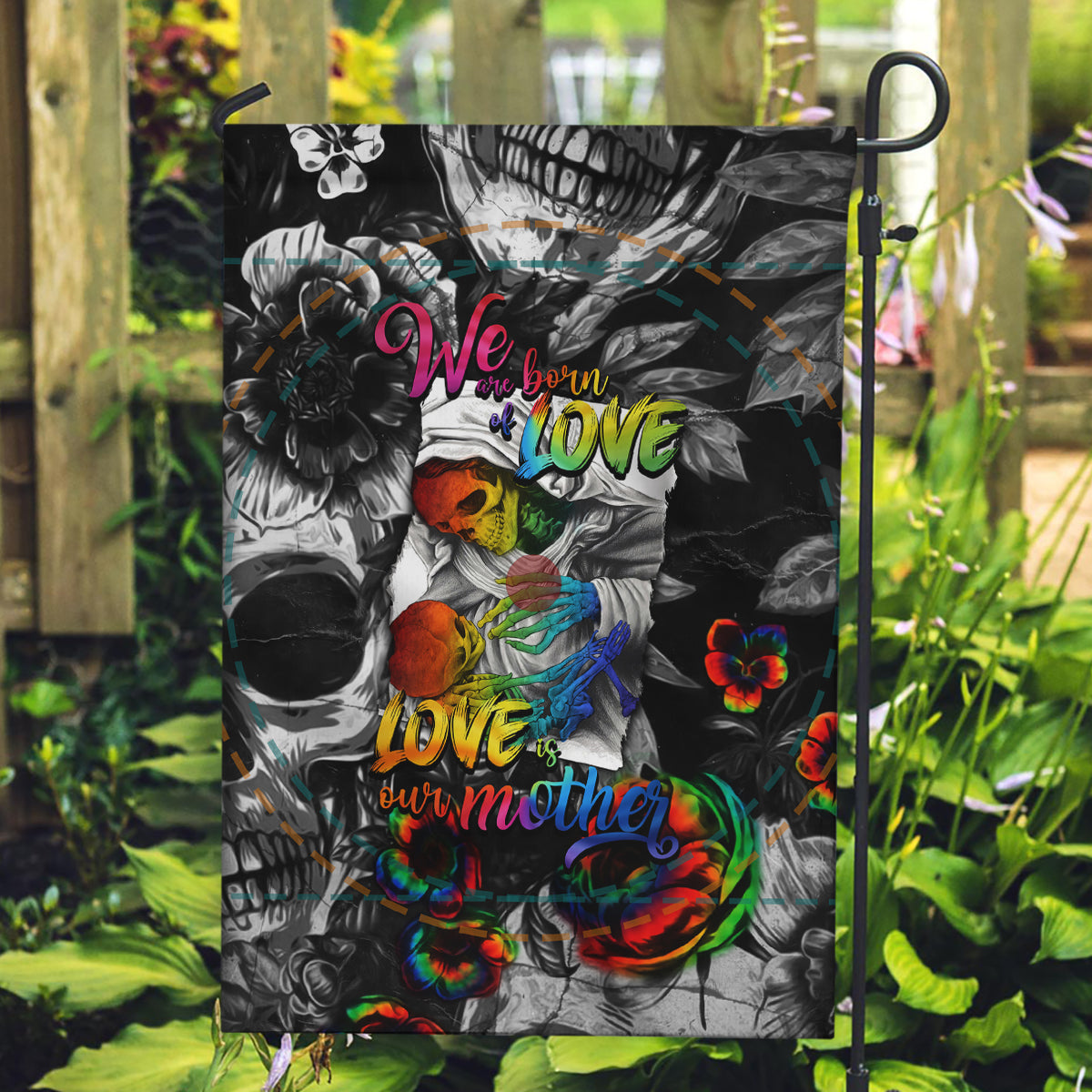 LGBT Garden Flag Lgbt We Are Born Of Love Love Is Our Mother - Wonder Print Shop