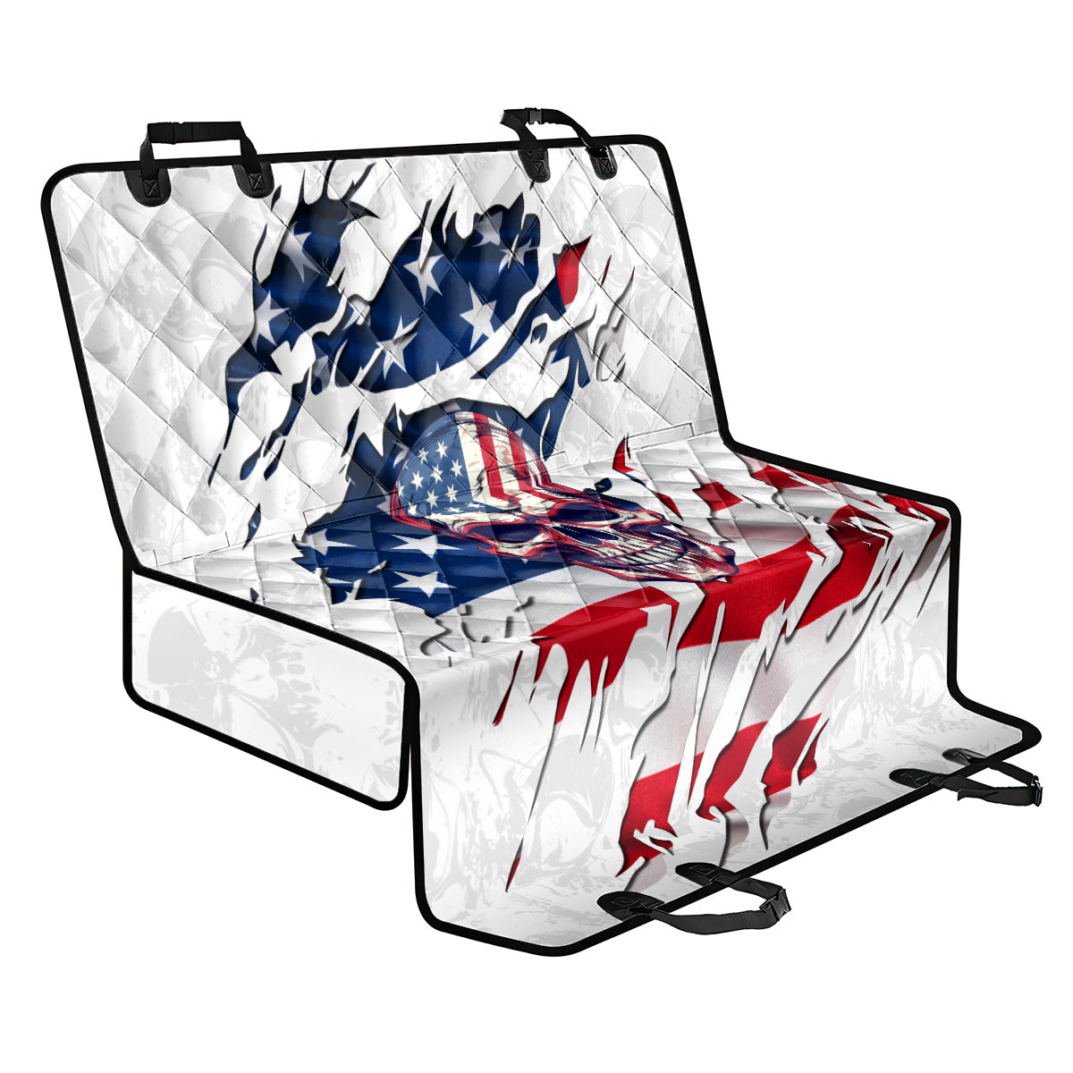 American Flag Skull Back Car Seat Cover - Wonder Print Shop