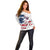 American Flag Skull Off Shoulder Sweater - Wonder Print Shop