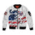 American Flag Skull Sleeve Zip Bomber Jacket - Wonder Print Shop