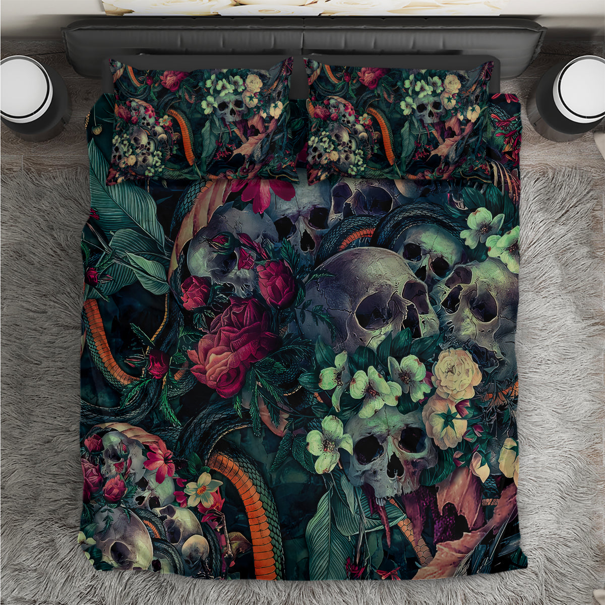 Skulls and Snakes Bedding Set - Wonder Print Shop