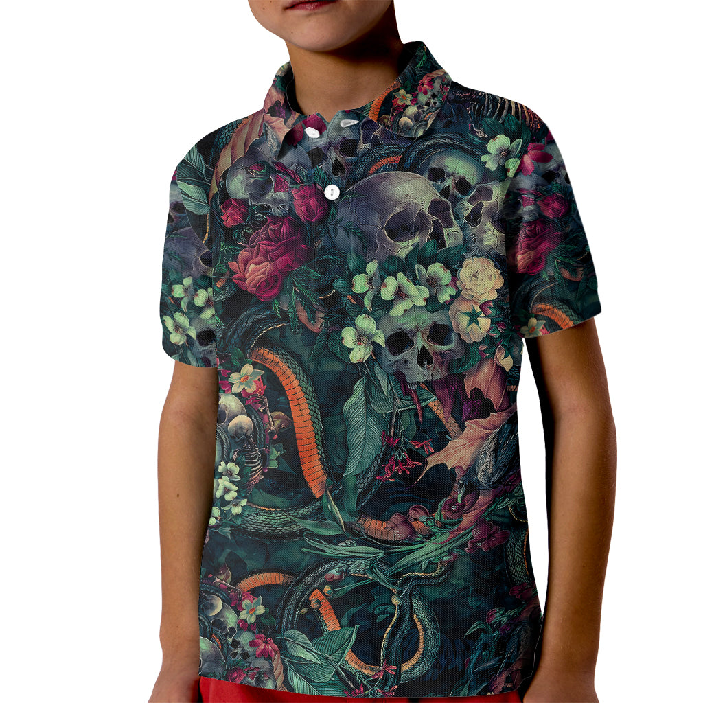 Skulls and Snakes Kid Polo Shirt - Wonder Print Shop