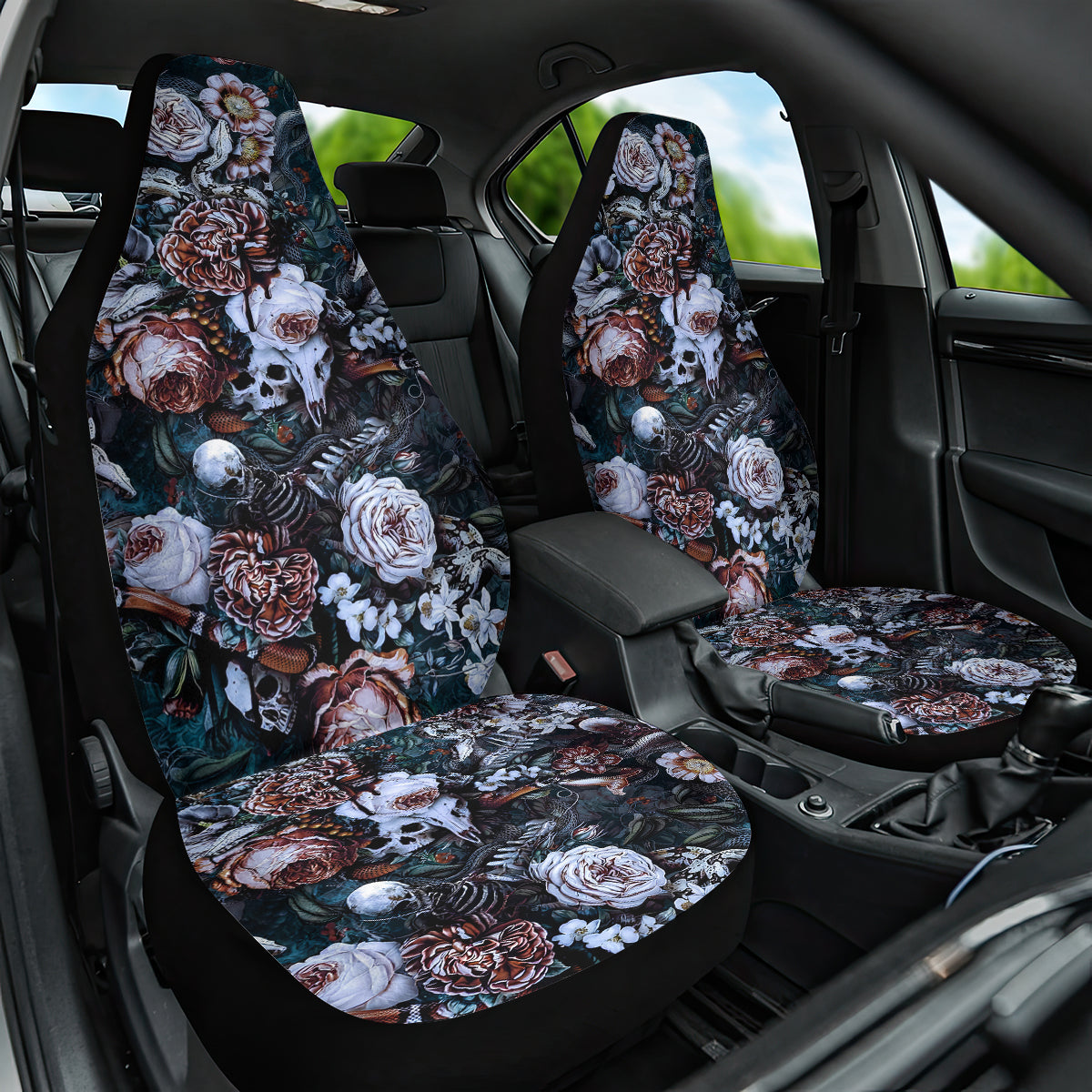 Skulls White Nightmare Car Seat Cover - Wonder Print Shop