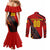 Personalized Belgium Football 2024 Couples Matching Mermaid Dress and Long Sleeve Button Shirt Trophy Wing Style