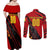 Personalized Belgium Football 2024 Couples Matching Off Shoulder Maxi Dress and Long Sleeve Button Shirt Trophy Wing Style - Wonder Print Shop