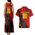 Personalized Belgium Football 2024 Couples Matching Tank Maxi Dress and Hawaiian Shirt Trophy Wing Style - Wonder Print Shop