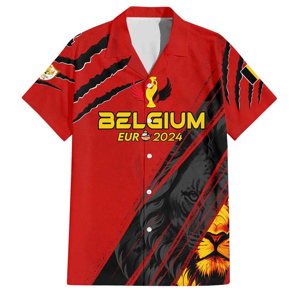 Personalized Belgium Football 2024 Hawaiian Shirt Trophy Wing Style - Wonder Print Shop