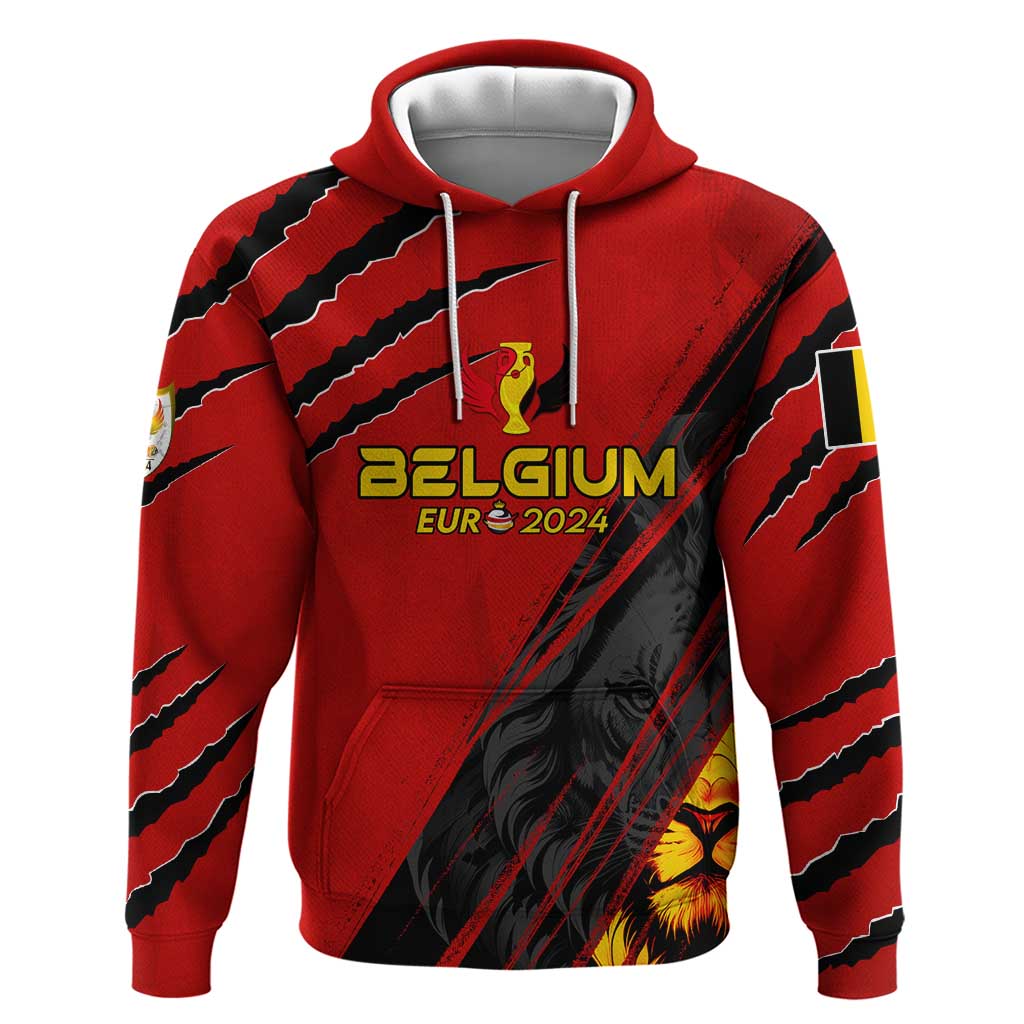 Personalized Belgium Football 2024 Hoodie Trophy Wing Style - Wonder Print Shop