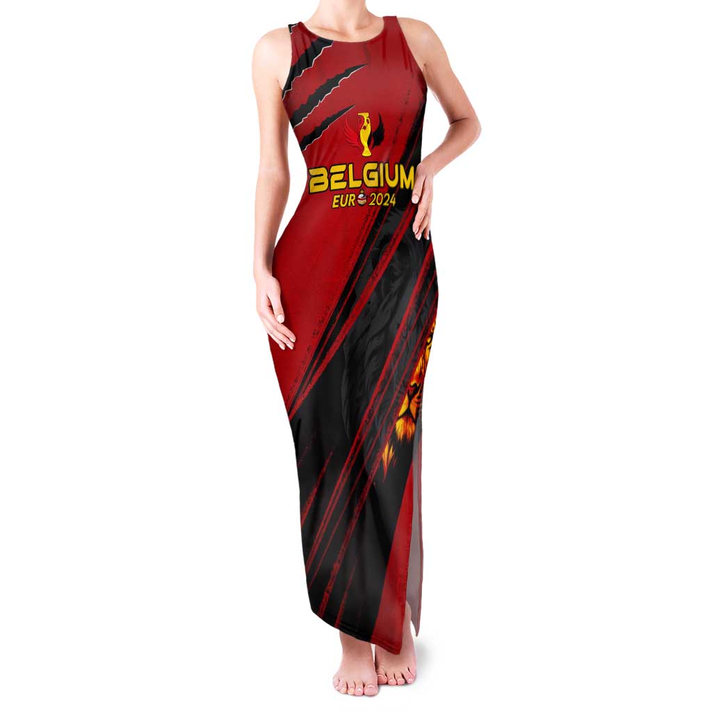 Personalized Belgium Football 2024 Tank Maxi Dress Trophy Wing Style - Wonder Print Shop