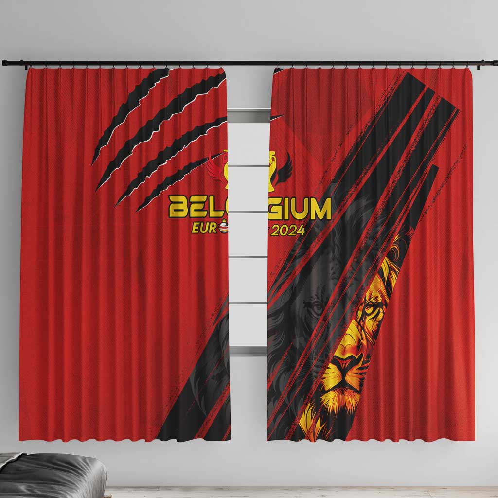 Belgium Football 2024 Window Curtain Trophy Wing Style - Wonder Print Shop