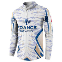 White France soccer button sweatshirt with 'France Eur 2024' front print