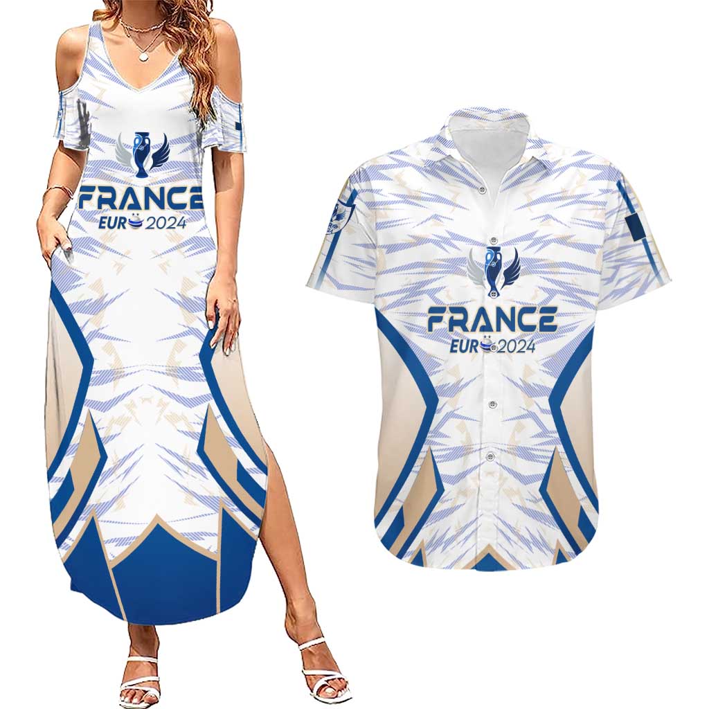 Personalized France Football 2024 Couples Matching Summer Maxi Dress and Hawaiian Shirt Trophy Wing Style - Wonder Print Shop