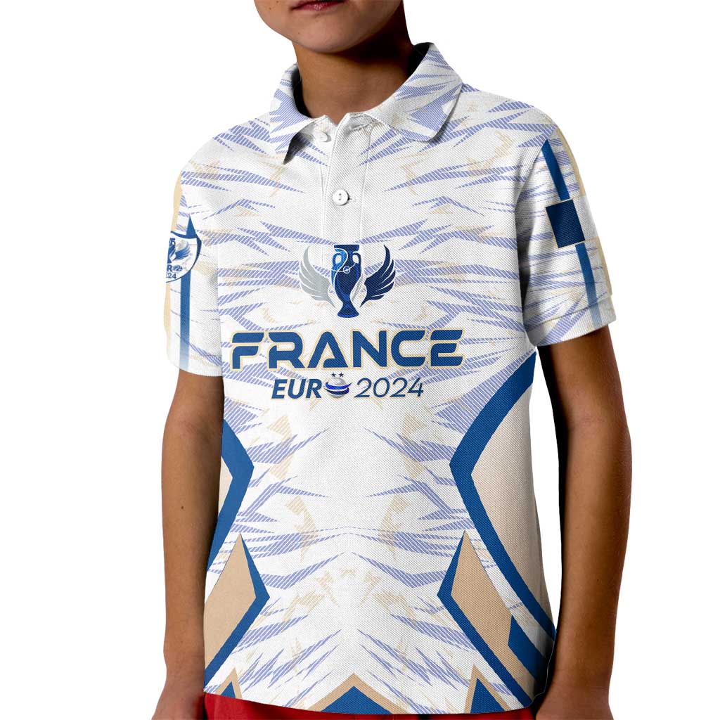 Personalized France Football 2024 Kid Polo Shirt Trophy Wing Style - Wonder Print Shop