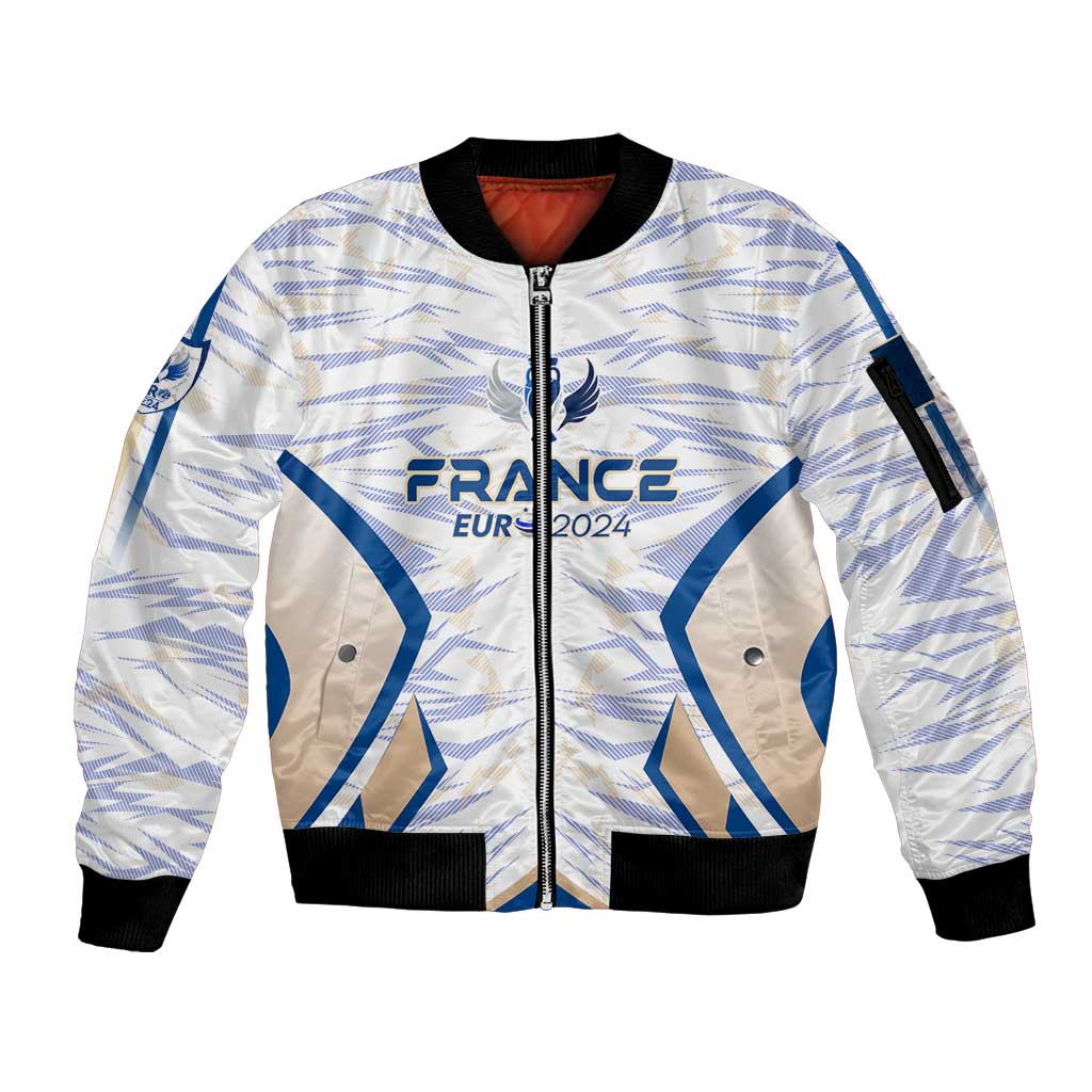 Personalized France Football 2024 Sleeve Zip Bomber Jacket Trophy Wing Style - Wonder Print Shop