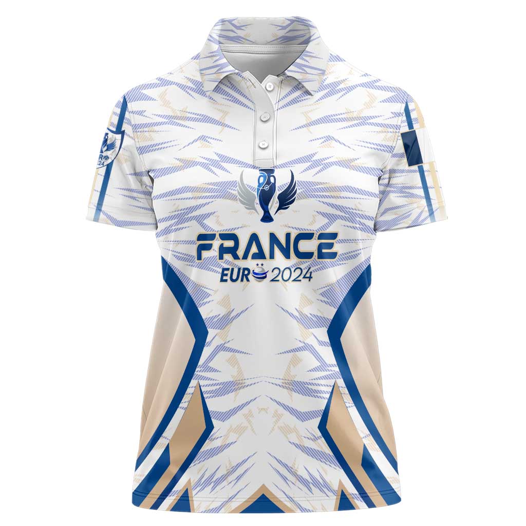 Personalized France Football 2024 Women Polo Shirt Trophy Wing Style - Wonder Print Shop