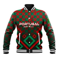 Green/red checkered Portugal baseball jacket with trophy wing graphic, ribbed collar