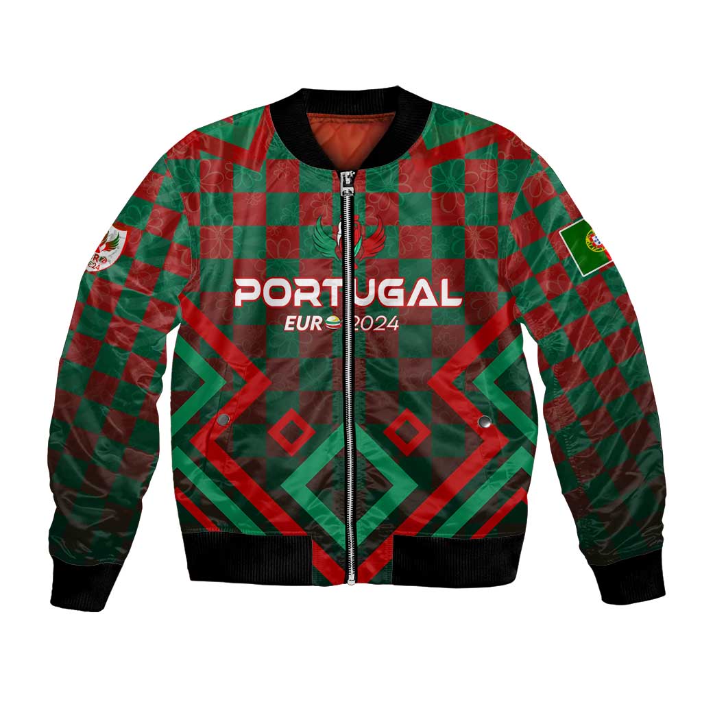 Personalized Portugal Football 2024 Bomber Jacket Trophy Wing Style - Wonder Print Shop