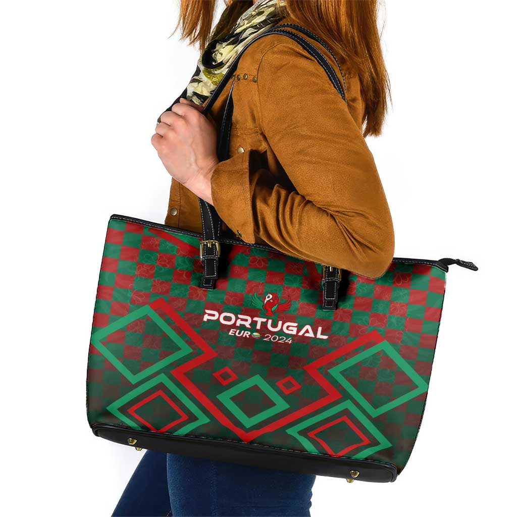 Portugal Football 2024 Leather Tote Bag Trophy Wing Style - Wonder Print Shop