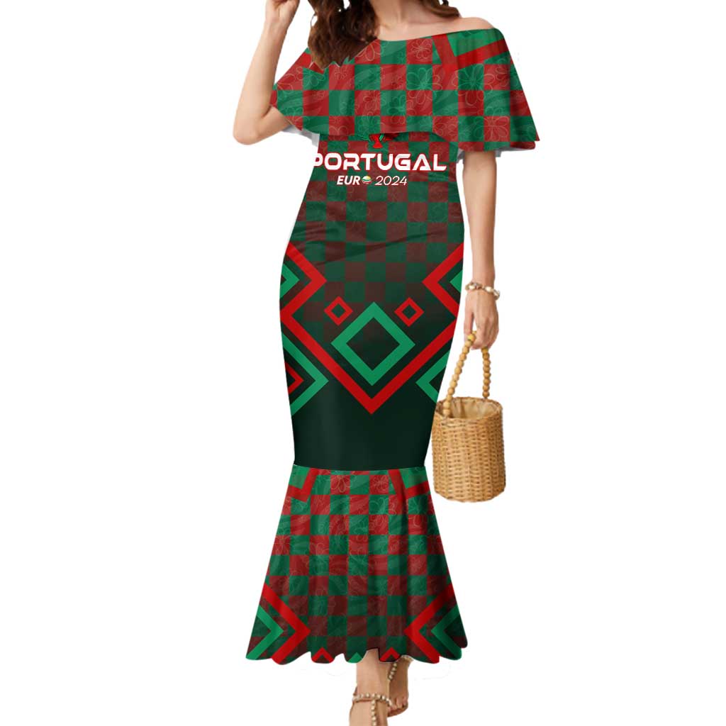 Personalized Portugal Football 2024 Mermaid Dress Trophy Wing Style - Wonder Print Shop