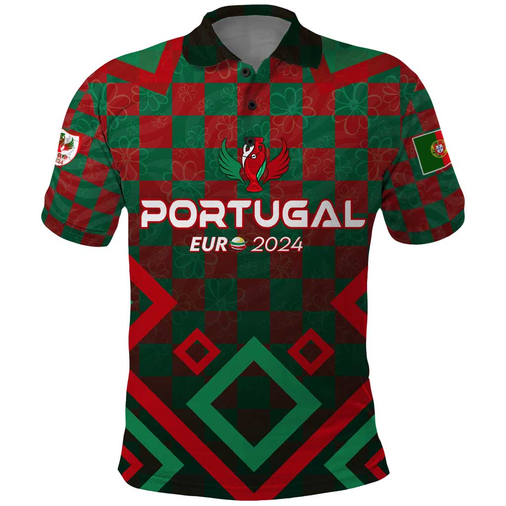 Personalized Portugal Football 2024 Polo Shirt Trophy Wing Style - Wonder Print Shop