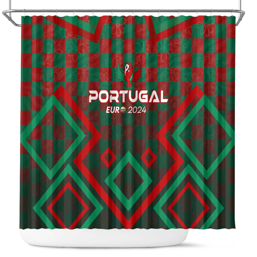 Portugal Football 2024 Shower Curtain Trophy Wing Style