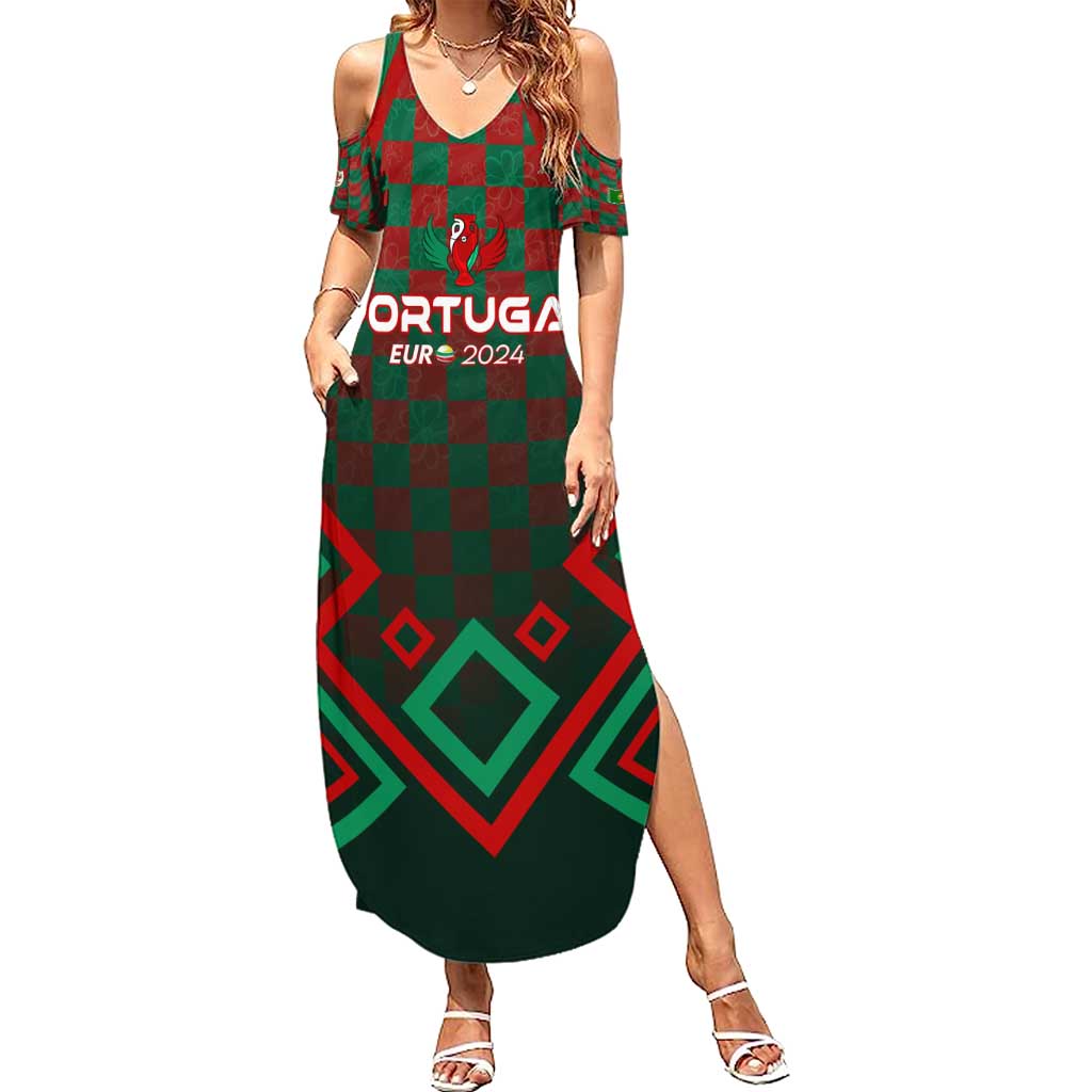 Personalized Portugal Football 2024 Summer Maxi Dress Trophy Wing Style - Wonder Print Shop