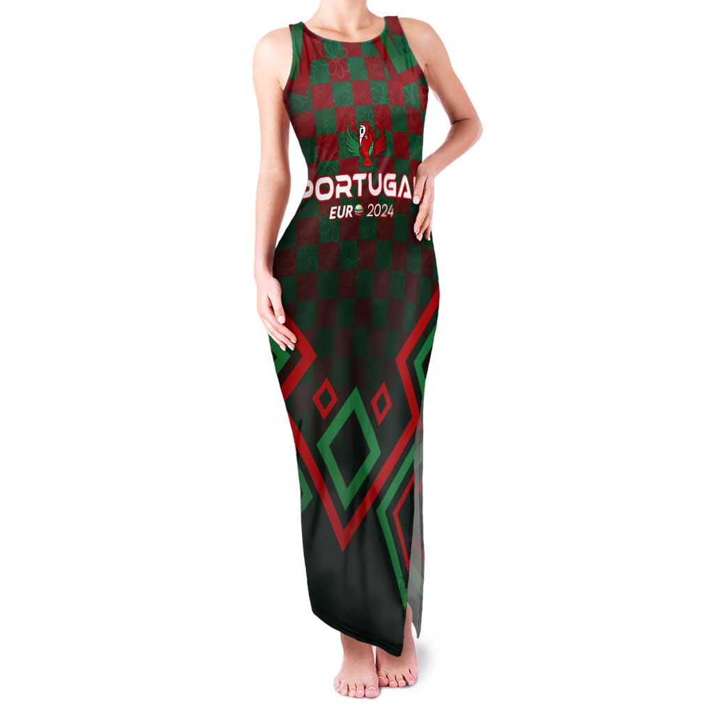 Personalized Portugal Football 2024 Tank Maxi Dress Trophy Wing Style - Wonder Print Shop