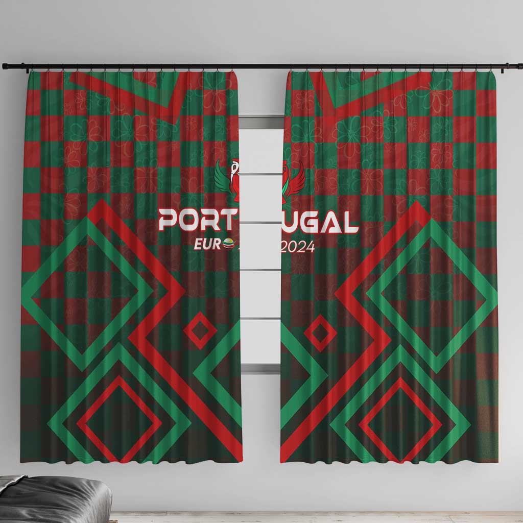 Portugal Football 2024 Window Curtain Trophy Wing Style - Wonder Print Shop